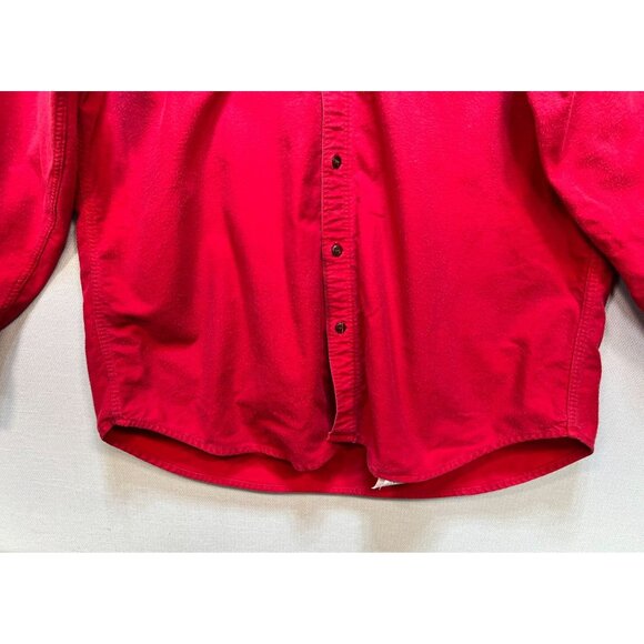 Woodrich Mens Long Sleeve Button Down Shirt Large Red Cotton Casual Pocket - Picture 6 of 12